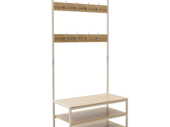 Έπιπλο Εισόδου Πορτ Μαντώ Ralph 072-000036 80x40x170cm Natural-White Mdf,Μέταλλο