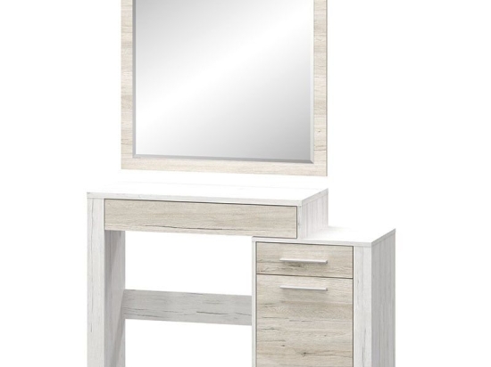 Τουαλέτα Με Καθρέπτη Neruda 173-000042 114,5x39,5x76cm White Antique-Oak