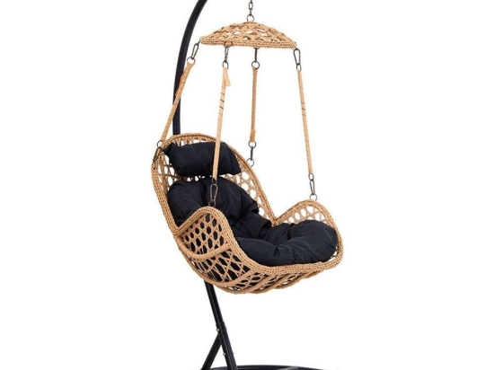 Κούνια Κήπου Margie 135-000009 100x100x195cm Black-Walnut