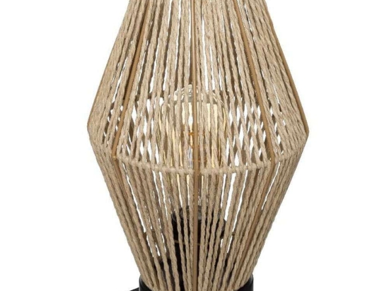Φωτιστικό Επιτραπέζιο PWL-1108 Φ19x32cm 1xΕ27 40W Black-Beige
