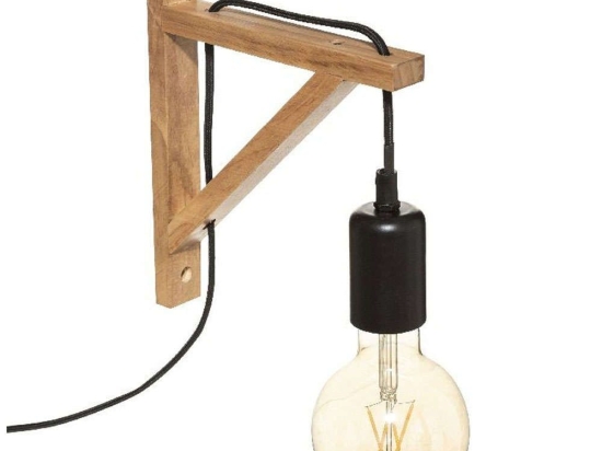 Φωτιστικό Τοίχου - Απλίκα PWL-1111 19x3x22,5cm 1xΕ27 25W Natural-Black