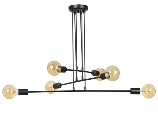 Φωτιστικό Οροφής PWL-0153 80x60x80cm 6xΕ27 100W Black