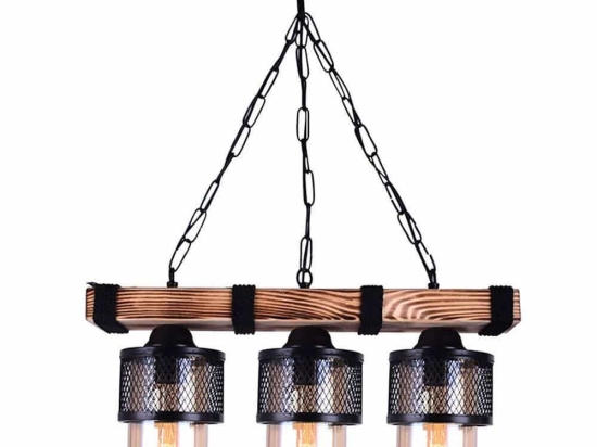 Φωτιστικό Οροφής - Ράγα PWL-1046 50x15x65cm 3xE27 Black-Walnut