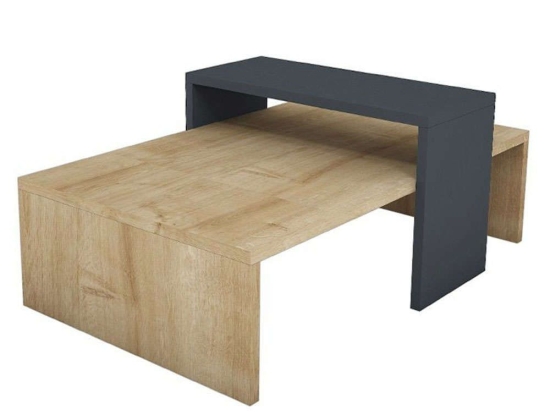 Τραπέζι Σαλονιού Glow 120-000040 80x50x32cm Natural-Anthracite