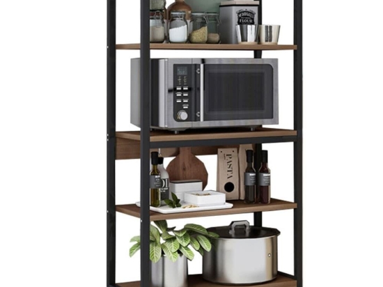 Ραφιέρα Obra 072-000045 60x30x126cm Walnut-Black