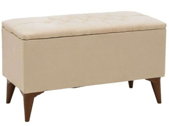 Σκαμπό-Μπαούλο Elone 202-000086 90x40x50cm Beige-Walnut