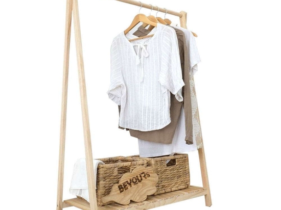 Κρεμάστρα Δαπέδου Leone 120-000321 86x38x125cm Natural Ξύλο