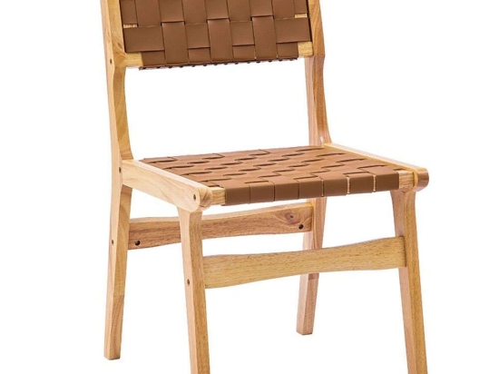 Καρέκλα Ridley 236-000008 48,5x61x87cm Natural-Brown Ξύλο,PVC