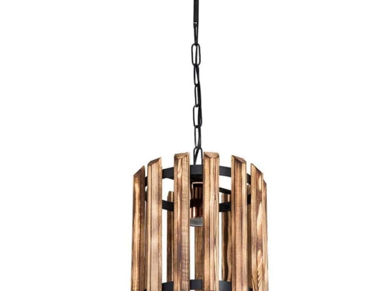 Φωτιστικό Οροφής 147-000074 Φ22x61cm 1xΕ27 Walnut-Black