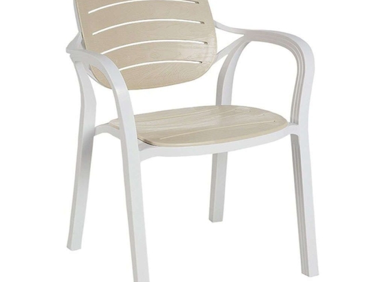 Πολυθρόνα Gentle 253-000047 60x60x82cm White-Cappuccino