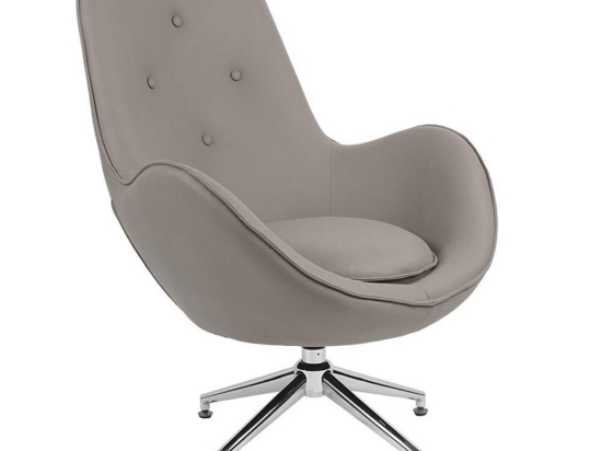 Πολυθρόνα Περιστρεφόμενη Kinetic 255-000009 81x78x104cm Cream-Chrome