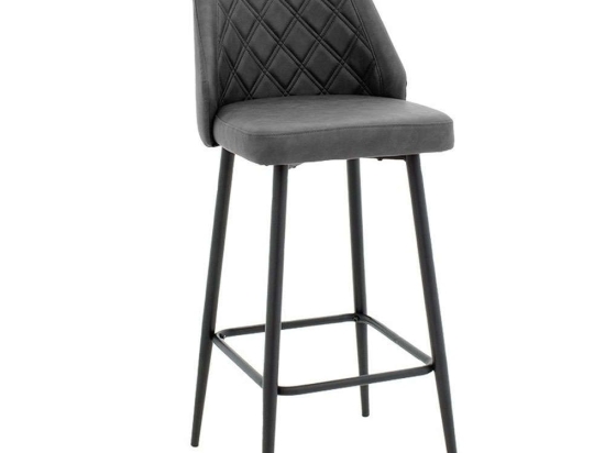 Σκαμπό Μπαρ Inflame 093-000026 48x55x107cm Anthracite-Black