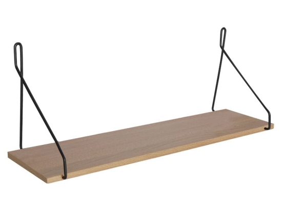 Ραφιέρα τοίχου Tars pakoworld sonoma-μαύρο 72x20x27εκ