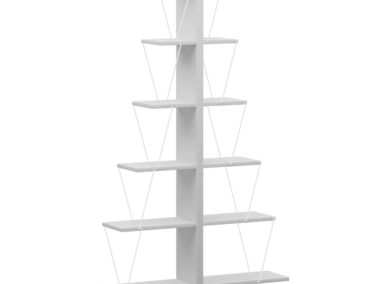 Βιβλιοθήκη mini Tars pakoworld λευκό 130x22x146εκ