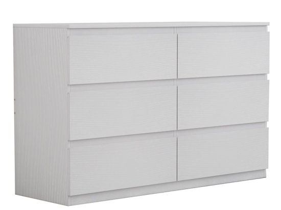 Συρταριέρα Cindy pakoworld 6 συρταριών λευκό 120x40x75εκ