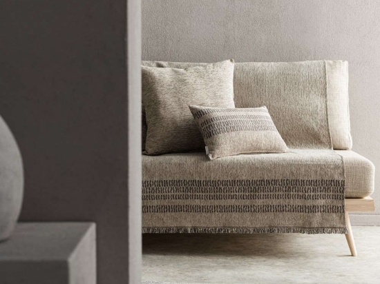Ριχτάρι Calma 395/13 Calma Brown Gofis Home Τριθέσιο 180x310cm Βαμβάκι-Ακρυλικό
