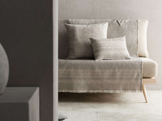 Ριχτάρι Calma 395/15 Calma Grey Gofis Home Τριθέσιο 180x310cm Βαμβάκι-Ακρυλικό