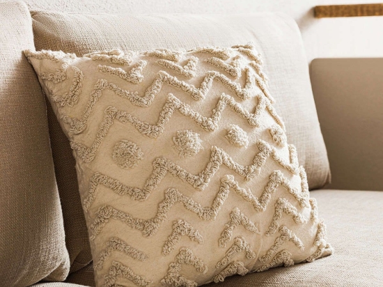 Μαξιλαροθήκη Διακοσμητική Wavy 186 Beige Gofis Home 43X43 100% Βαμβάκι