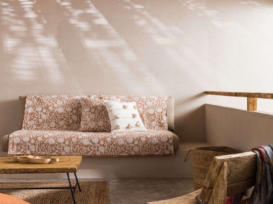 Ριχτάρι Rosefield Brown 201/13 Gofis Home Τριθέσιο 180x310cm Βαμβάκι-Πολυέστερ