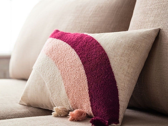 Μαξιλαροθήκη Διακοσμητική Iris 242 Cherry-Pink-Ecru Gofis Home 30Χ45 Πολυέστερ