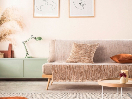 Ριχτάρι Renkly 645/03 Orange Gofis Home Διθέσιο 180x250cm Βαμβάκι-Ακρυλικό