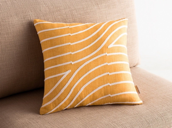 Μαξιλαροθήκη Διακοσμητική Amon 261/10 Mustard Gofis Home 43X43 43x43cm Πολυέστερ