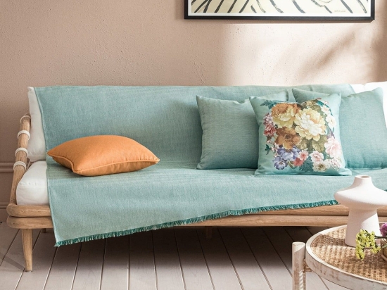 Ριχτάρι Rene 732/30 Grass Green Gofis Home Διθέσιο 180x250cm Βαμβάκι-Πολυέστερ