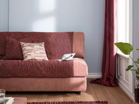 Ριχτάρι Tendre 880/ 02 Cherry Gofis Home Τριθέσιο 180x310cm Βαμβάκι-Ακρυλικό