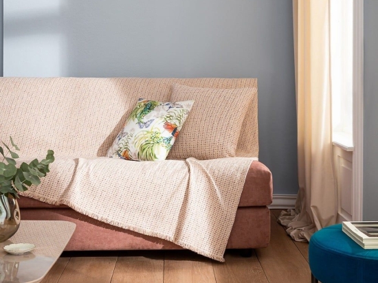 Ριχτάρι Tendre 880/ 05 Ecru Gofis Home Πολυθρόνα 180x180cm Βαμβάκι-Ακρυλικό