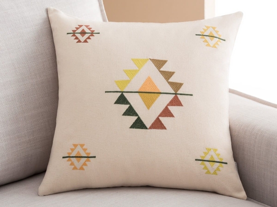 Μαξιλαροθήκη Διακοσμητική Sunniva 127 Beige-Multi Gofis Home 43X43 100% Βαμβάκι