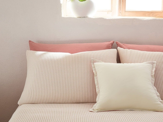 Μαξιλαροθήκη Beehive 571/ 05 Vanilla Gofis Home 50Χ70 100% Βαμβάκι