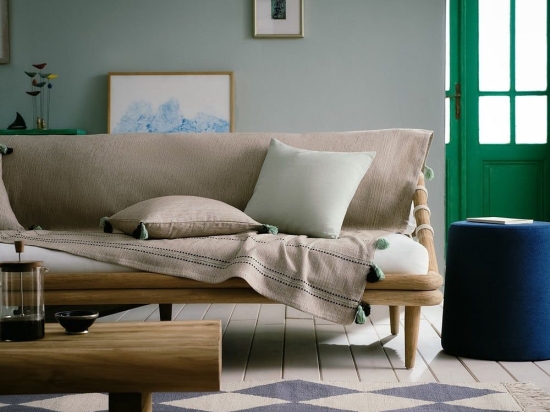 Ριχτάρι Saira 470/ 38 Sea Glass Gofis Home Πολυθρόνα 180x180cm 100% Βαμβάκι
