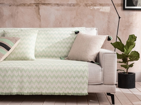 Ριχτάρι Summer Waves 466/ 38 Sea Glass Gofis Home Τριθέσιο 180x310cm Βαμβάκι-Πολυέστερ