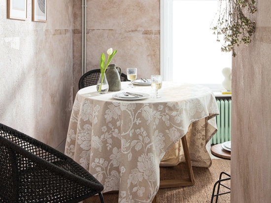 Τραπεζομάντηλο Mariam 546 Beige Gofis Home 135X135cm Βαμβάκι-Πολυέστερ