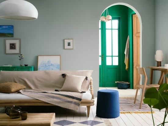 Ριχτάρι 209/14 Beige-Blue Gofis Home Τριθέσιο 180x310cm 100% Βαμβάκι