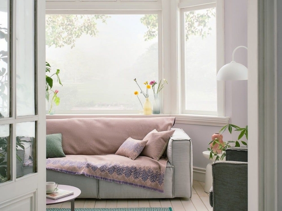 Ριχτάρι Noreen 232/17 Dawn Pink Gofis Home Τριθέσιο 180x310cm Βαμβάκι-Πολυέστερ
