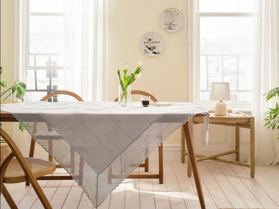 Τραπεζομάντηλο Alcyone 046/01 Grey Blue Gofis Home 144x144 100% Βαμβάκι