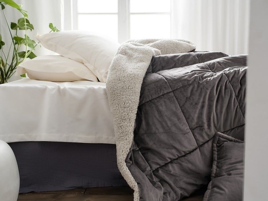 Κουβερτοπάπλωμα Teddy 407/15 Mystic Grey Gofis Home Υπέρδιπλο 235x245cm Πολυέστερ