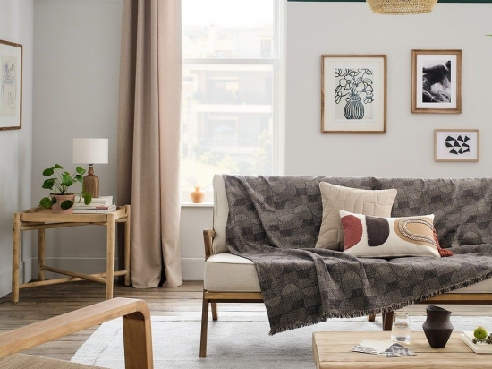 Ριχτάρι Lagertha 317/06 Beige Gofis Home Τριθέσιο Βαμβάκι-Πολυέστερ