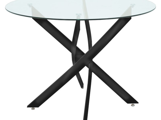Τραπέζι Greta pakoworld γυαλί 8mm tempered-μαύρο Φ100x75εκ