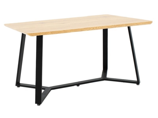 Tραπέζι Gemma pakoworld sonoma-μαύρο 140x80x75εκ