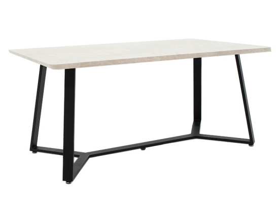 Tραπέζι Gemma pakoworld γκρι μαρμάρου-μαύρο 160x90x75εκ