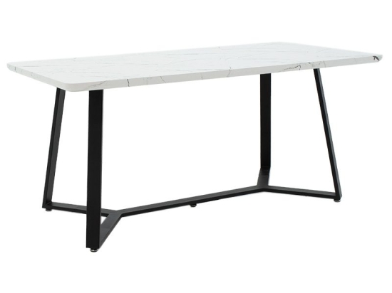 Tραπέζι Gemma pakoworld λευκό μαρμάρου-μαύρο 160x90x75εκ