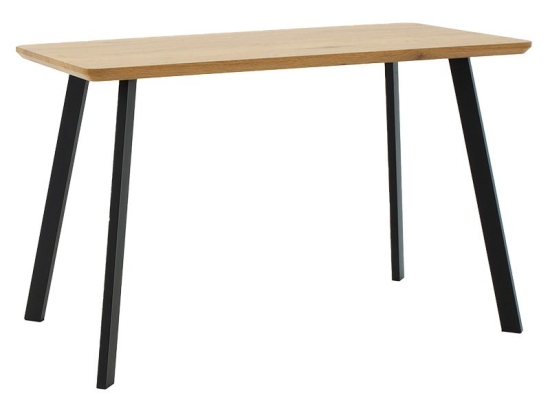 Tραπέζι Adira pakoworld MDF sonoma-μαύρο 120x60x75εκ