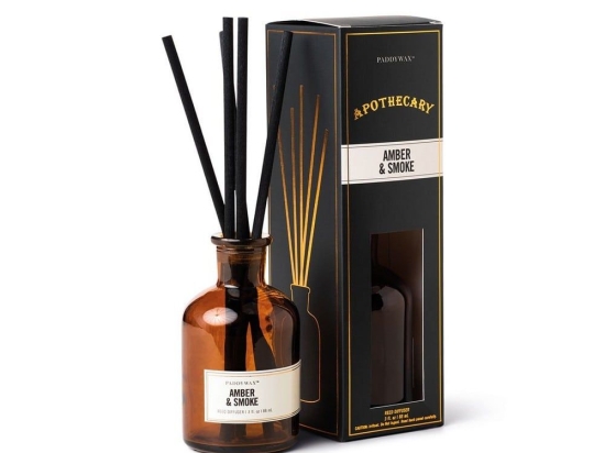 Αρωματικό Χώρου Με Στικς Apothecary Diffuser Amber And Smoke 88ml Paddywax Γυαλί