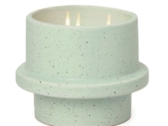 Κερί Σόγιας Αρωματικό Folia Salt And Sage 326gr Σε Κεραμικό Γλαστράκι 12x9,5cm Baby Blue Paddywax Κερί Σόγιας