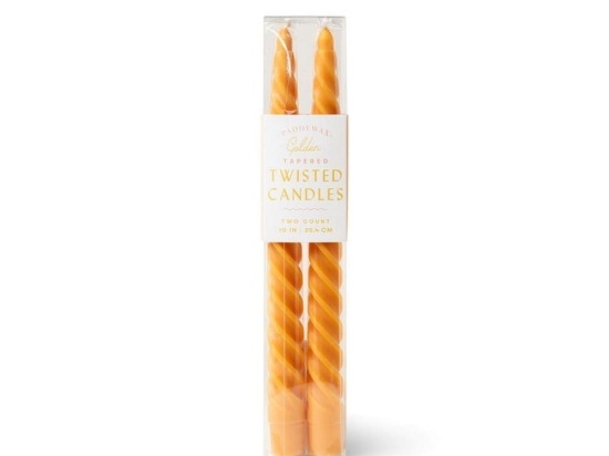 Κεριά Δείπνου Twisted (Σετ 2τμχ) 25,4cm Golden Paddywax Κερί Σόγιας