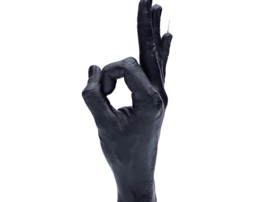 Κερί Χειρονομίας OK 350gr 21x8x8cm Black Candle Hand Παραφίνη