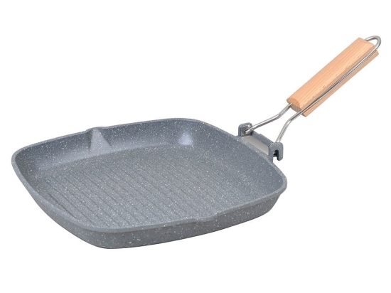 Τηγάνι Γκριλιέρα Τετράγωνη XB04528000 XB-4528 28X28X3.8cm Χυτό Anthracite Max Home 28cm Αλουμίνιο