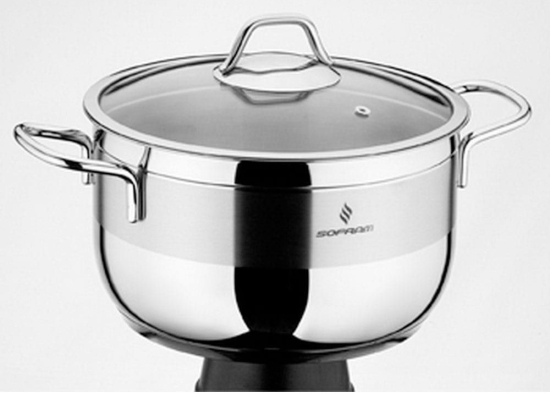 Κατσαρόλα Με Γυάλινο Καπάκι 24X13Cm YMS00200124 - 5.5Lt Soft Inox Max Home 24cm Ανοξείδωτο Ατσάλι